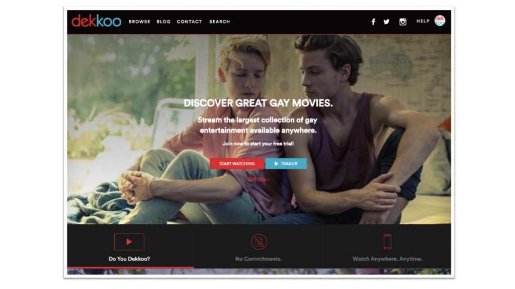 ‘Dekkoo: Video Entertainment for Gay Audiences’ courtesy of the Huffpost