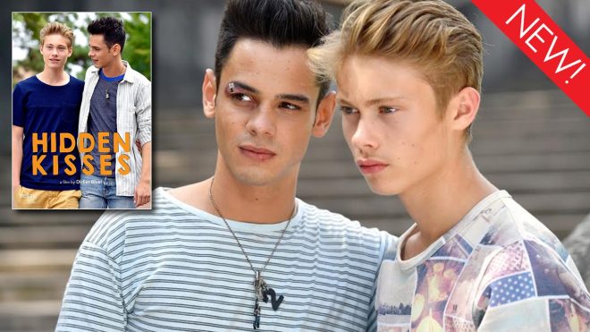 This is the art for the gay movie, 'Hidden Kisses'