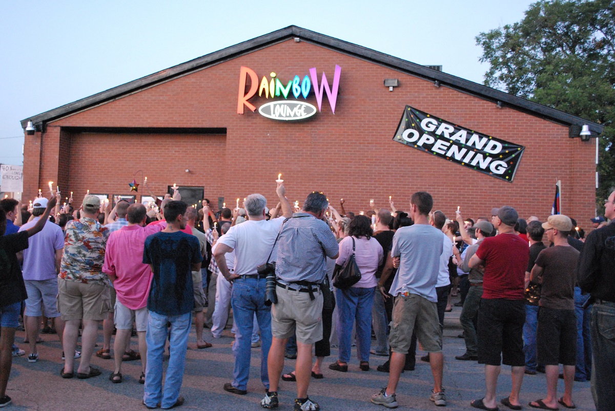 Candlelight Vigil outside the Rainbow Lounge