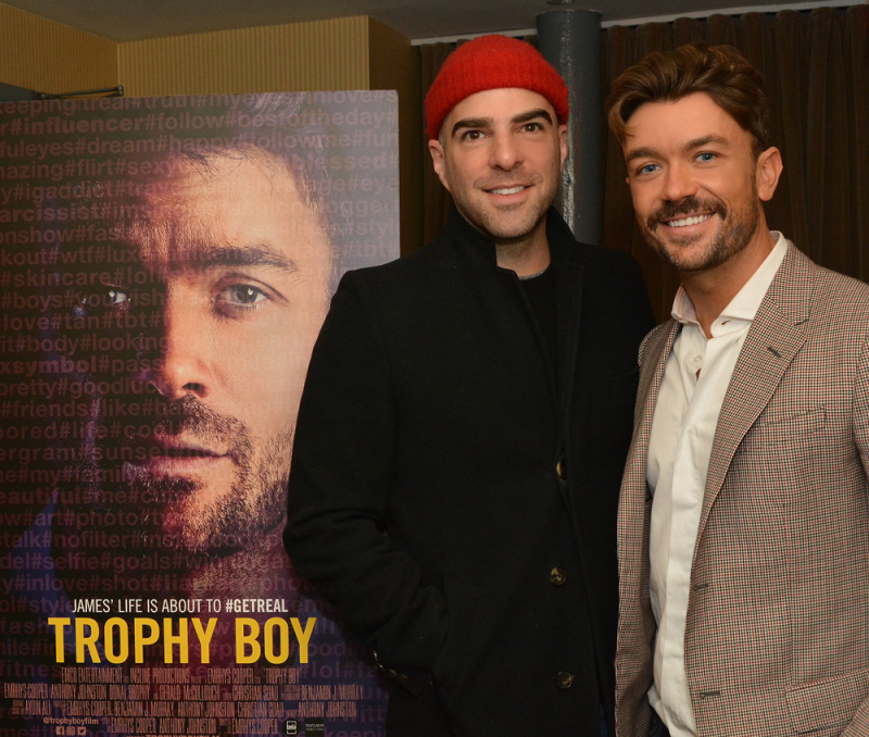 Zachary Quinto and Emrhys Cooper at the premier of 'Trophy Boy'