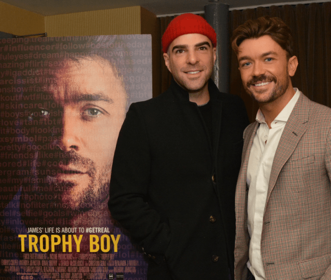 Zachary Quinto and Emrhys Cooper at the premier of 'Trophy Boy'