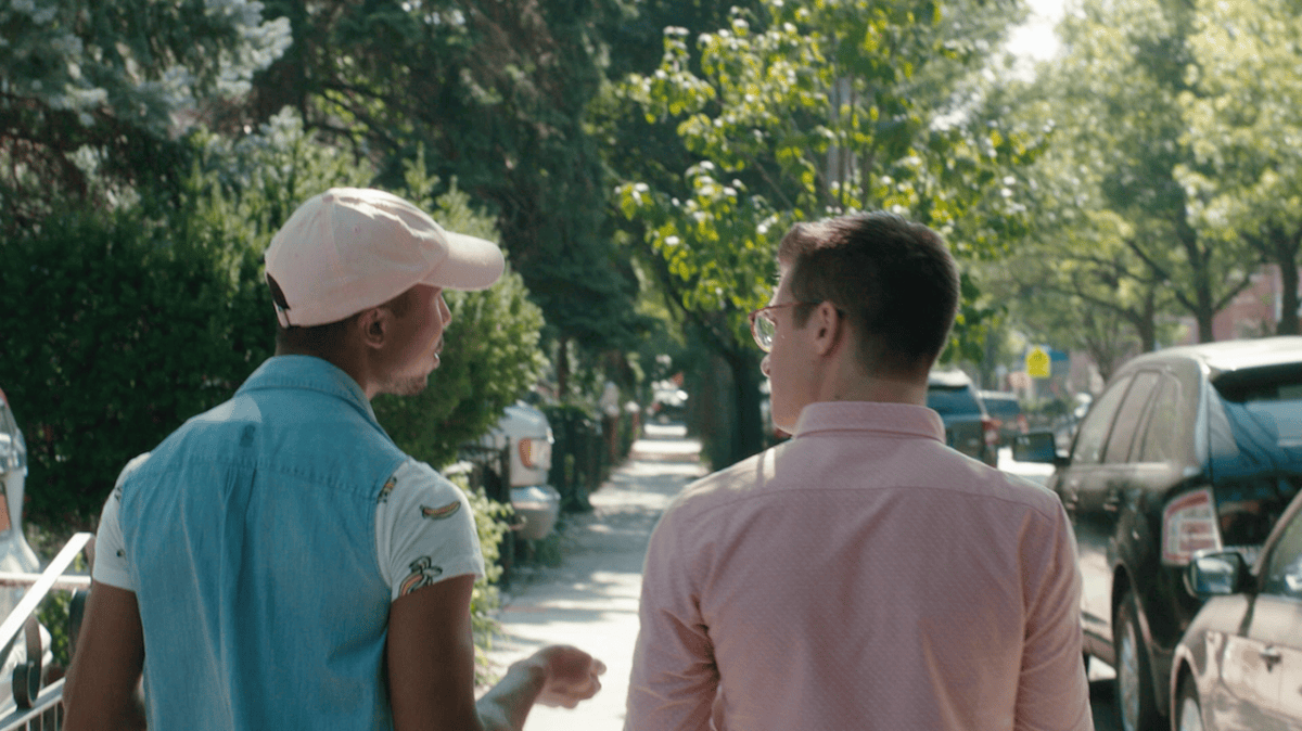 Still from the new gay series Interested In - Now Available on Dekkoo!