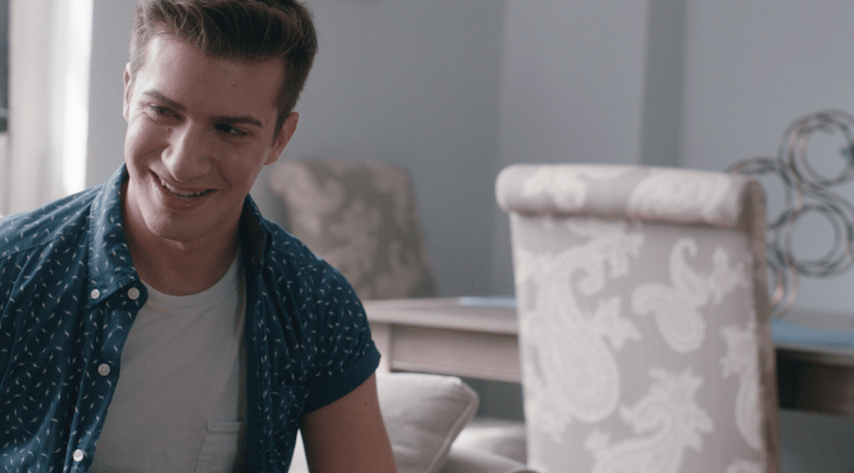 Still from the new gay series Interested In - Now Available on Dekkoo!