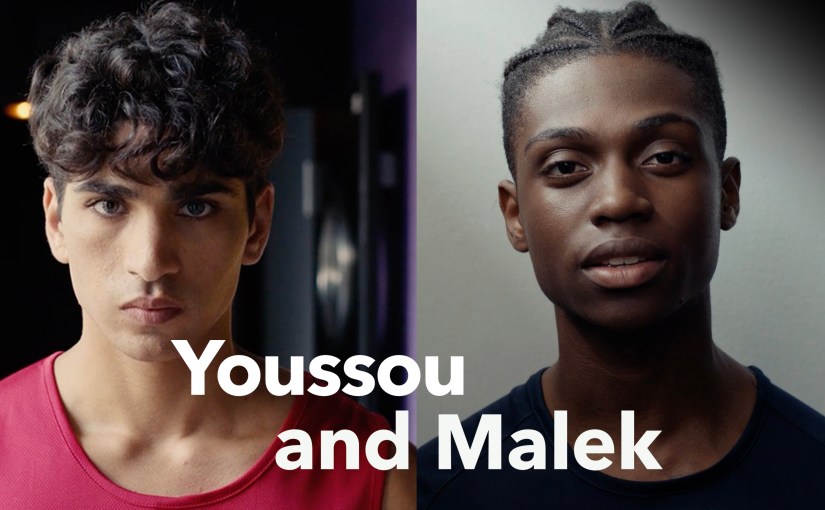 Youssou and Malek in a promotional image for the French gay romance Youssou & Malek