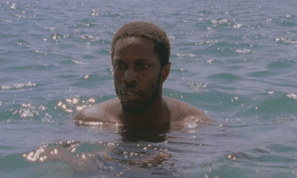 Man swimming in the sea in the gay short film A King, Gazing at the Sea