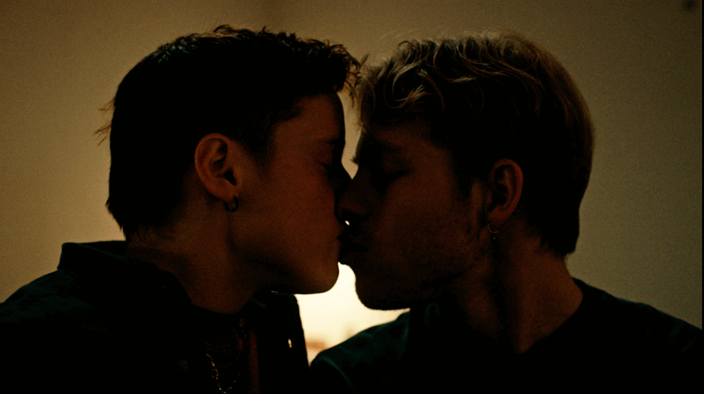 Johan and William kiss in Sauna, the Danish LGBTQ+ drama streaming on Dekkoo