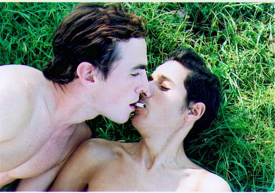 Two young men kiss in Give Me Your Hand, a French gay coming-of-age film now streaming on Dekkoo.