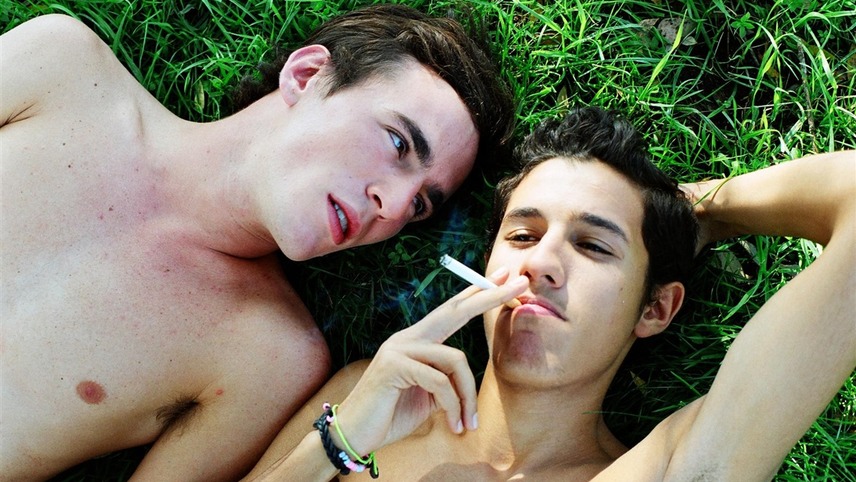 Twin brothers Antoine and Quentin together in Give Me Your Hand, a French gay coming-of-age film streaming on Dekkoo.
