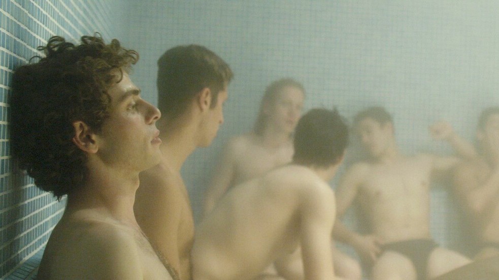 Umut with his water polo teammates in the gay drama Not Knowing