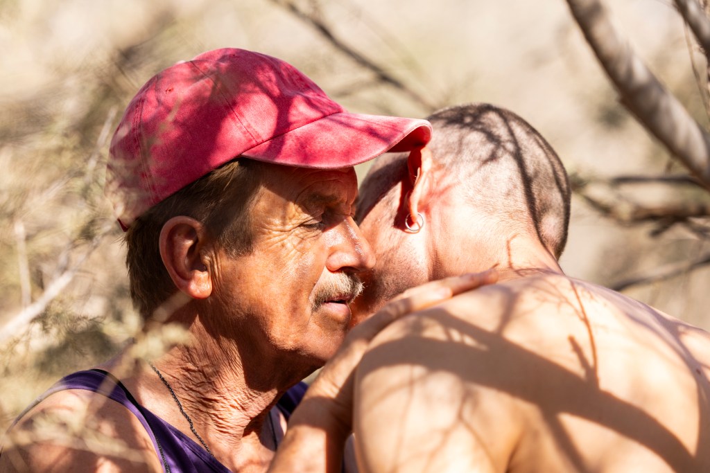 Vicente shares an intimate moment in Maspalomas, the gay drama streaming exclusively on Dekkoo